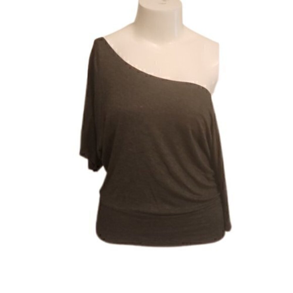 Gray Off the Shoulder Blouse